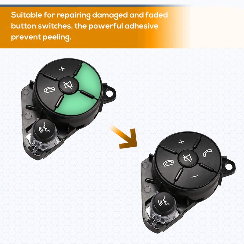 RDBS Car Interior Button Repair Sticker Kit Steering Wheel Window Switch Radio Number Button Decals Stickers Accessories Fit for 2008-2014 Mercedes Benz W204 C250 C350 E-Class Ml Gl Glk Models - Image 3